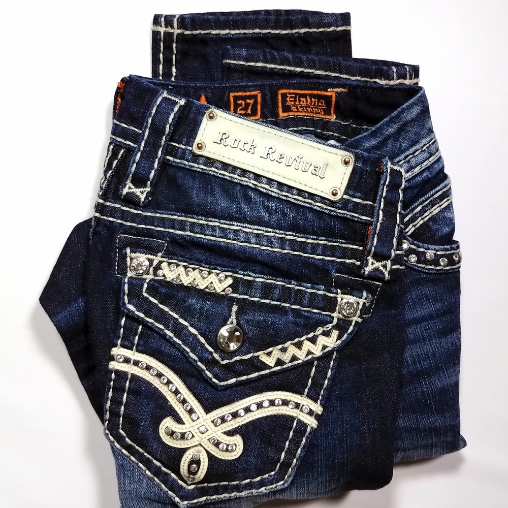 Rock Revival Buckle Elaina Skinny Dark Wash Jeans